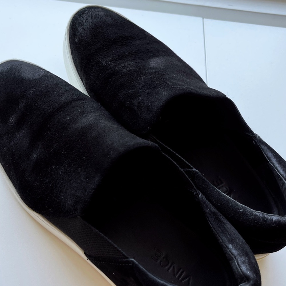 VINCE Warren suede slip on sneakers